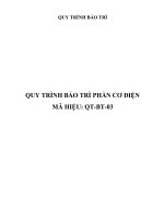 QUY TRÌNH bảo TRÌ PHẦN cơ điện