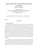 Quản lý nhà nước về hoạt động du lịch tỉnh ninh bình 