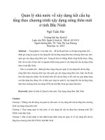 Quản lý nhà nước về xây dựng kết cấu hạ tầng theo chương trình xây dựng nông thôn mới ở tỉnh bắc ninh 