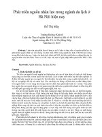 Phát triển nguồn nhân lực trong ngành du lịch ở hà nội hiện nay 