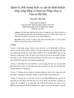 Quản lý chất lượng dịch vụ vận tải hành khách công cộng bằng xe buýt tại tổng công ty vận tải hà nội 