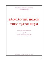 BÁO cáo THU HOẠCH THỰC tập sư PHẠM 