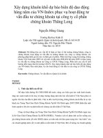 Xây dựng khuôn khổ dự báo biên độ dao động hàng năm của VN index phục vụ hoạt động tư vấn đầu tư chứng khoán tại công ty cổ phần chứng khoán thăng long 