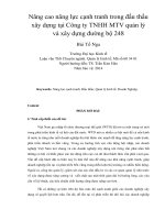 Nâng cao năng lực cạnh tranh trong đấu thầu xây dựng tại công ty TNHH MTV quản lý và xây dựng đường bộ 248 