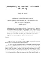 Quan hệ thương mại việt nam – asean từ năm 2001 đến nay 