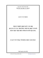 Phát triển đội ngũ cán bộ quản lý các trường THCS dân tộc nội trú tỉnh tuyên quang luận văn thạc sĩ