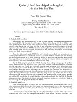 Quản lý thuế thu nhập doanh nghiệp trên địa bàn hà tĩnh 