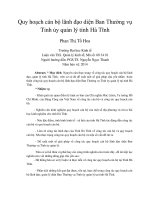 Quy hoạch cán bộ lãnh đạo diện ban thường vụ tỉnh ủy quản lý tỉnh hà tĩnh 