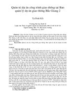 Quản trị dự án công trình giao thông tại ban quản lý dự án giao thông bắc giang 2 