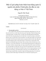 Một số giải pháp hoàn thiện hoạt động quản lý nguồn trái phiếu chính phủ cho đầu tư xây dựng cơ bản ở việt nam 