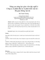 Nâng cao năng lực giáo viên dậy nghề ở công ty cổ phần đầu tư và phát triển vận tải   bộ giao thông vận tải 