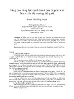 Nâng cao năng lực cạnh tranh của cà phê việt nam trên thị trường thế giới 