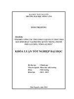 Tìm hiểu công tác thu gom và quản lý chất thải rắn sinh hoạt tại phường quyết thắng, thành phố lai châu, tỉnh lai châu
