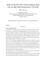 Quản lý nhà nước đối với hoạt động tín dụng của các ngân hàng thương mại ở việt nam 