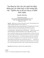 Tạo động lực làm việc cho người lao động thông qua các chính sách và môi trường làm việc   nghiên cứu cụ thể tại công ty cổ phần sách alpha 