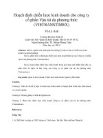 Hoạch định chiến lược kinh doanh cho công ty cổ phần vận tải đa phương thức (VIETRANSTIMEX) 