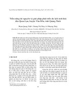 Tiềm năng tài nguyên và giải pháp phát triển du lịch sinh thái đảo quan lạn, huyện vân đồn, tỉnh quảng ninh 