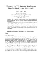 Xuất khẩu của việt nam sang nhật bản sau hiệp định đối tác kinh tế giữa hai nước