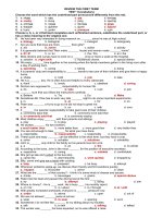 Bài tập từ vựng HKI tiếng anh lớp  12 (with key) 