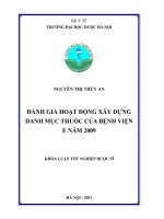 Đánh giá hoạt động xây dựng danh mục thuốc của bệnh viện e năm 2009