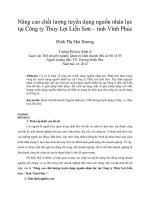 Nâng cao chất lượng tuyển dụng nguồn nhân lực tại công ty thủy lợi liễn sơn – tỉnh vĩnh phúc 