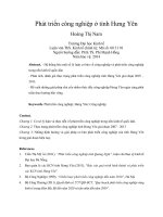 Phát triển công nghiệp ở tỉnh hưng yên 