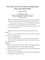 Giải quyết việc làm cho người lao động nông thôn ở tỉnh quảng bình 