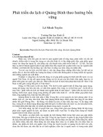 Phát triển du lịch ở quảng bình theo hướng bền vững 