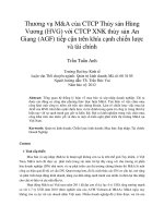 Thương vụ ma của CTCP thủy sản hùng vương (HVG) với CTCP XNK thủy sản an giang (AGF) tiếp cận trên khía cạnh chiến lược và tài chính 