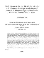 Đánh giá mức độ đáp ứng đối với công việc của sinh viên tốt nghiệp đại học ngành công nghệ thông tin từ phía nhà tuyển dụng (nghiên cứu trên địa bàn thành phố hồ chí minh) 