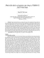 Phát triển dịch vụ logistics tại công ty TNHH CJ GLS việt nam 