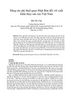 Hàng rào phi thuế quan nhật bản đối với xuất khẩu thủy sản của việt nam 