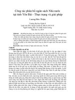Công tác phân bổ ngân sách nhà nước tại tỉnh yên bái   thực trạng và giải pháp 