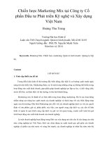 Chiến lược marketing mix tại công ty cổ phần đầu tư phát triển kỹ nghệ và xây dựng việt nam 