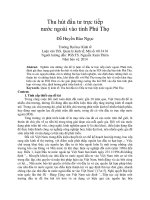 Thu hút đầu tư trực tiếp nước ngoài vào tỉnh phú thọ 