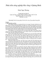 Phát triển nông nghiệp bền vững ở quảng bình 