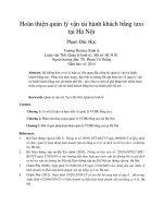 Hoàn thiện quản lý vận tải hành khách bằng taxi tại hà nội 