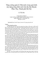 Tăng cường quản lý nhà nước trong quá trình xây dựng nông thôn mới trên địa bàn huyện phúc thọ, thành phố hà nội 
