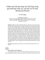 Chính sách tiêu thụ nông sản việt nam trong quá trình thực hiện các cam kết với tổ chức thương mại thế giới 