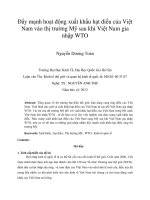Đẩy mạnh hoạt động xuất khẩu hạt điều của việt nam vào thị trường mỹ sau khi việt nam gia nhập WTO 