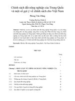 Chính sách đất nông nghiệp của trung quốc và một số gợi ý về chính sách cho việt nam 