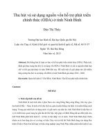 Thu hút và sử dụng nguồn vốn hỗ trợ phát triển chính thức (ODA) ở tỉnh ninh bình 