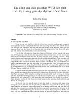 Tác động của việc gia nhập WTO đến phát triển thị trường giáo dục đại học ở việt nam 