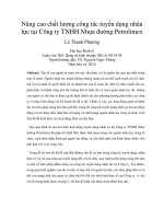 Nâng cao chất lượng công tác tuyển dụng nhân lực tại công ty TNHH nhựa đường petrolimex 