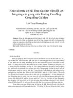 Khảo sát mức độ hài lòng của sinh viên đối với bài giảng của giảng viên trường cao đẳng cộng đồng cà mau 