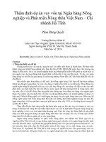 Thẩm định dự án vay vốn tại ngân hàng nông nghiệp và phát triển nông thôn việt nam – chi nhánh hà tĩnh 