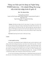 Nâng cao hiệu quả tín dụng tại ngân hàng TNHH indovina – chi nhánh đống đa trong tiến trình hội nhập kinh tế quốc tế 