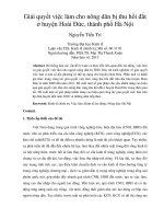 Giải quyết việc làm cho nông dân bị thu hồi đất ở huyện hoài đức, thành phố hà nội 