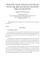 Hoàn thiện công tác triển khai dự án hiện đại hóa thu, nộp ngân sách nhà nước trên địa bàn quận cầu giấy hà nội 