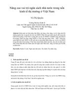 Nâng cao vai trò ngân sách nhà nước trong nền kinh tế thị trường ở việt nam 